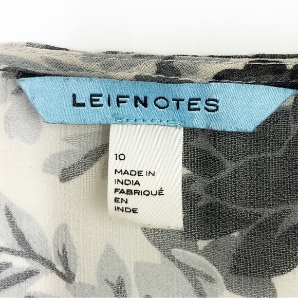 LEIFNOTES by Anthropologie Queen of spades sheer mixed media button down blouse - Picture 10 of 11